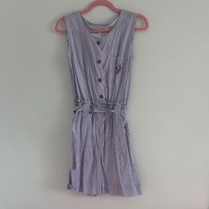Purple Striped Sleeveless Romper